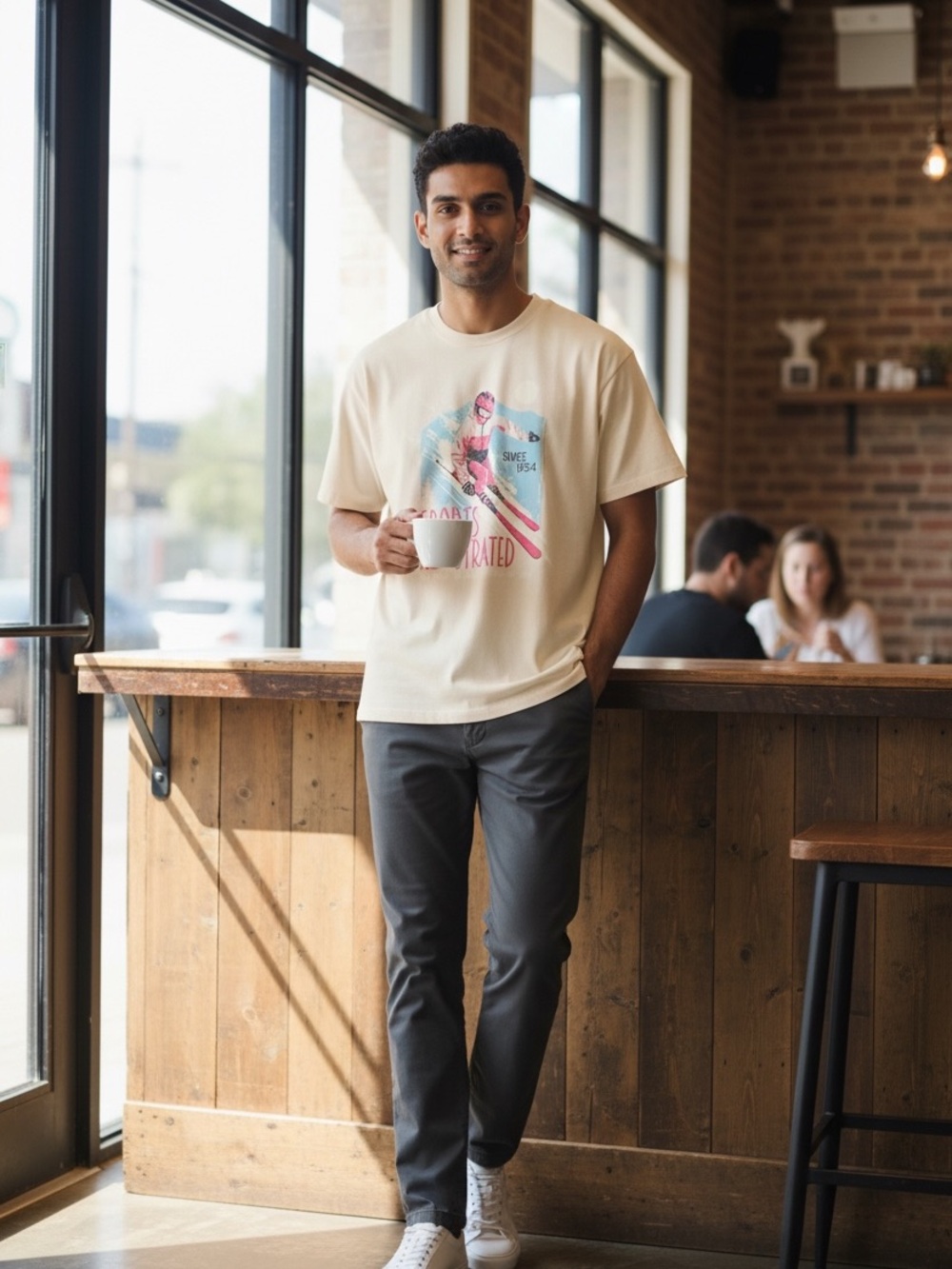 Old Navy Cream Graphic Short Sleeve Tee
